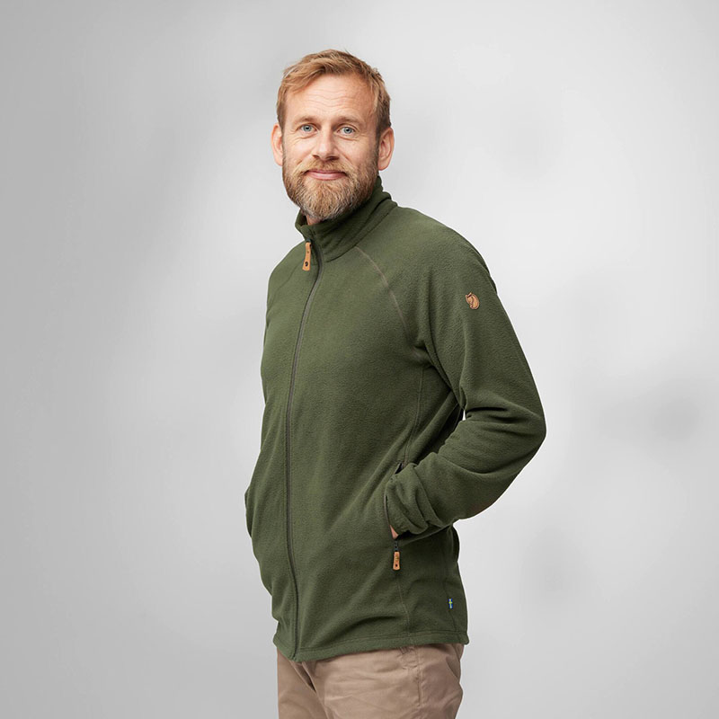 Fjallraven 北極狐 Ovik Lite Fleece 夾克 男 黑 暗深藍 刷毛夾克 12600217