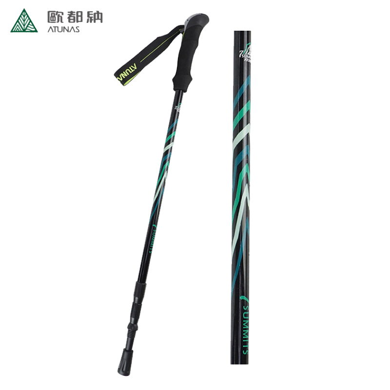  ATUNAS 歐都納 直把鋁合金三節旋轉登山杖 黑綠 登山 健行 A1WSCC02N
