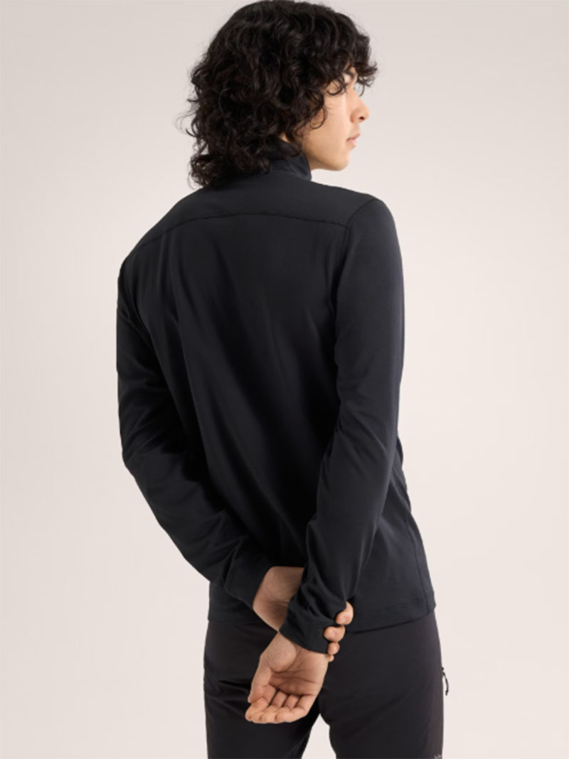 Arc'teryx 始祖鳥 男 Rho LT 刷毛內層套頭衫 黑 龍紋綠 登山上衣 X000009425