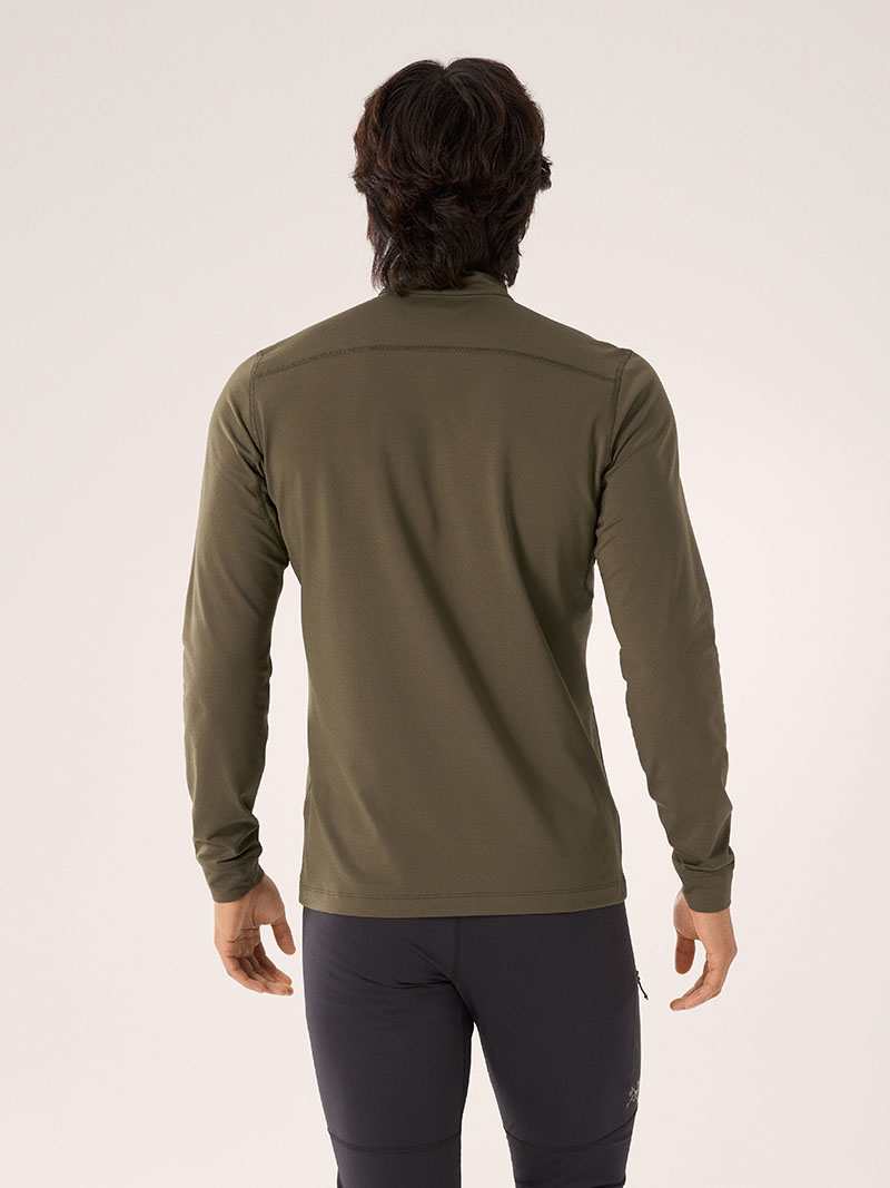 Arc'teryx 始祖鳥 男 Rho LT 刷毛內層套頭衫 黑 龍紋綠 登山上衣 X000009425
