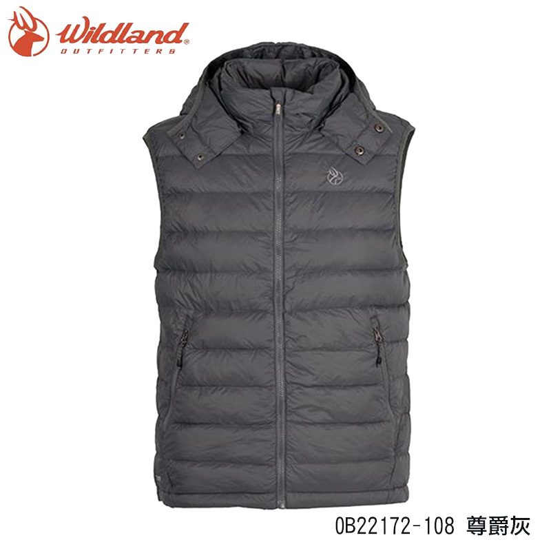 WILDLAND荒野 男700FP可拆帽輕暖羽絨背心 0B22172