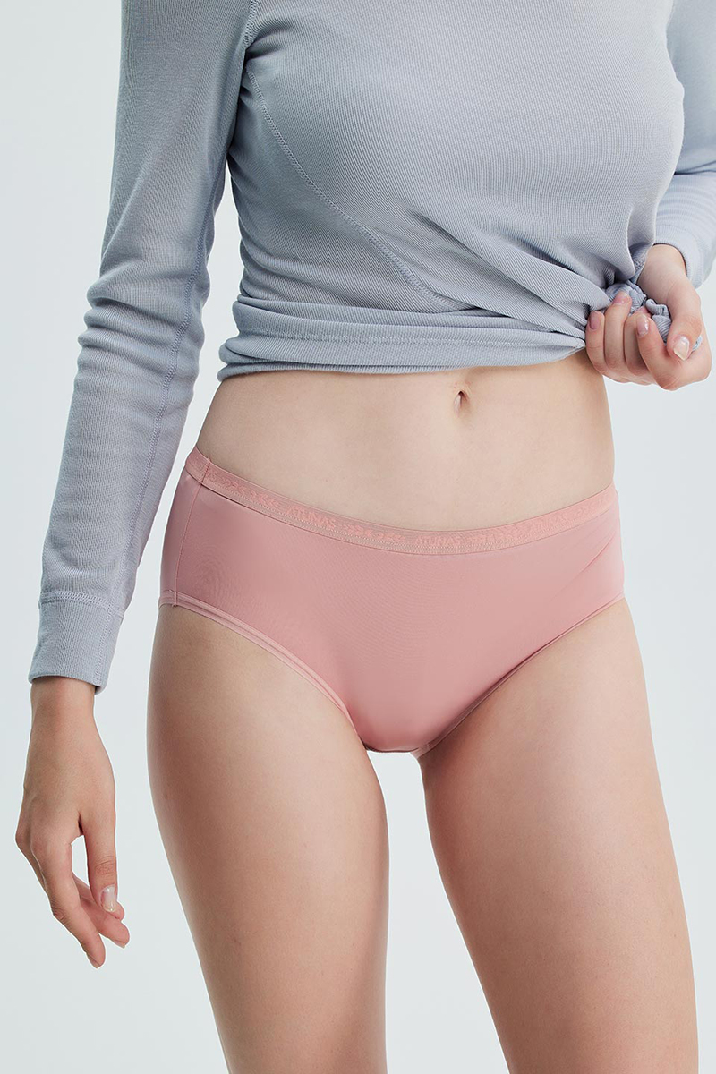 ATUNAS 歐都納 女款零著感抑菌中腰三角內褲 蜜桃粉 透氣排汗 A1UCCC08W