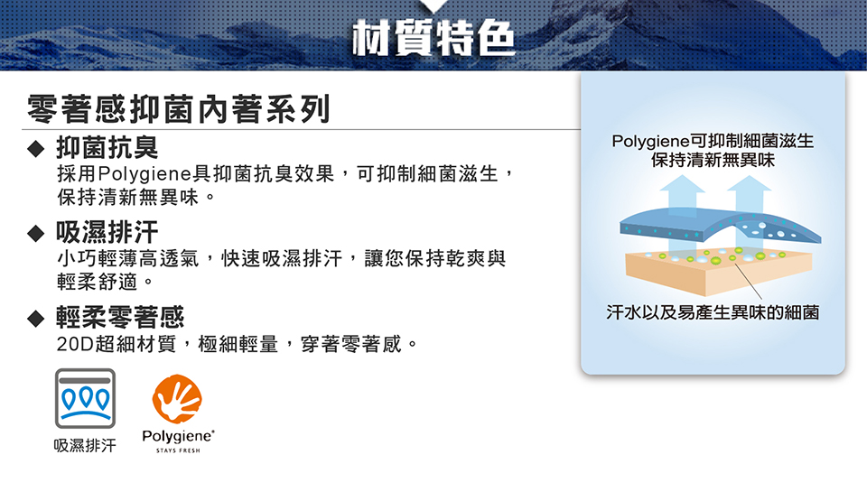 ATUNAS 歐都納 男款零著感抑菌三角內褲(三件一組) 深藍 黑 鬆緊帶內褲 A1UCCC06M3