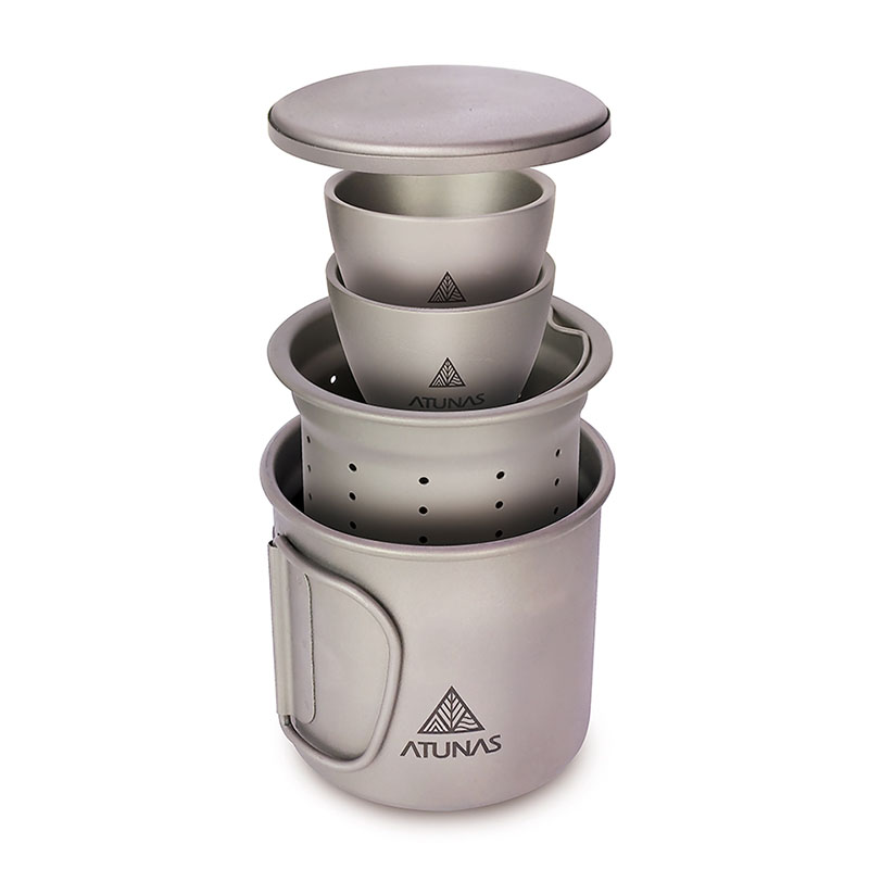 ATUNAS 歐都納 雙層鈦茶壺套組(330ML+50ML) 環保無毒/輕量耐用 A2ACBB09N