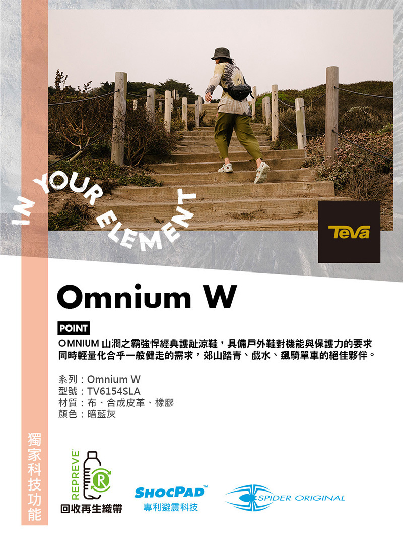 TEVA 美國 女 Omnium W 護趾水陸機能涼鞋 TV6154SLA   TV6154SBMR