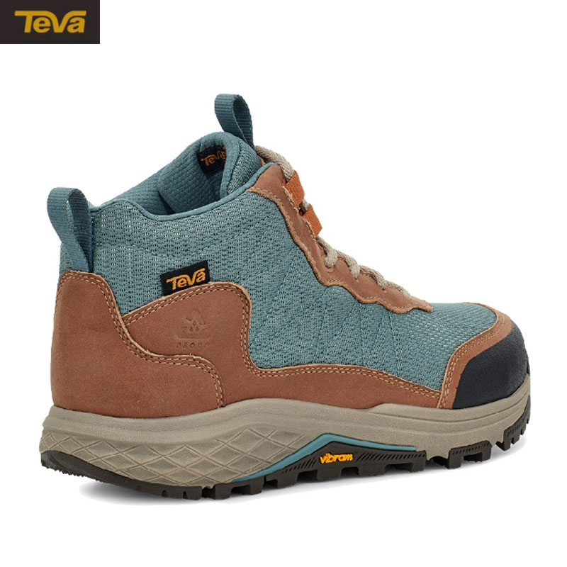 TEVA 美國 女 Ridgeview Mid 高筒戶外多功能登山鞋 休閒鞋 棕褐/鋼藍色 TV1116631TTRP