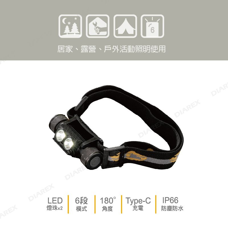 PRO KAMPING 領航家 HOTARUBI頭燈 PK-HL500 登山頭燈