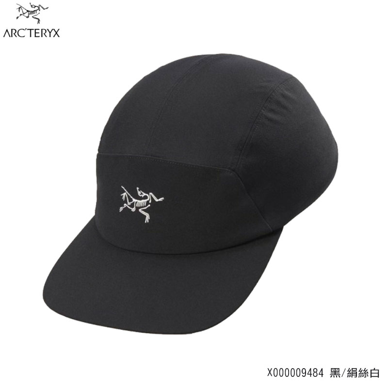 Arcteryx 始祖鳥 Gamma 快乾登山帽 黑/絹絲白 5 Panel Cap 五片式拼接帽 X000009484