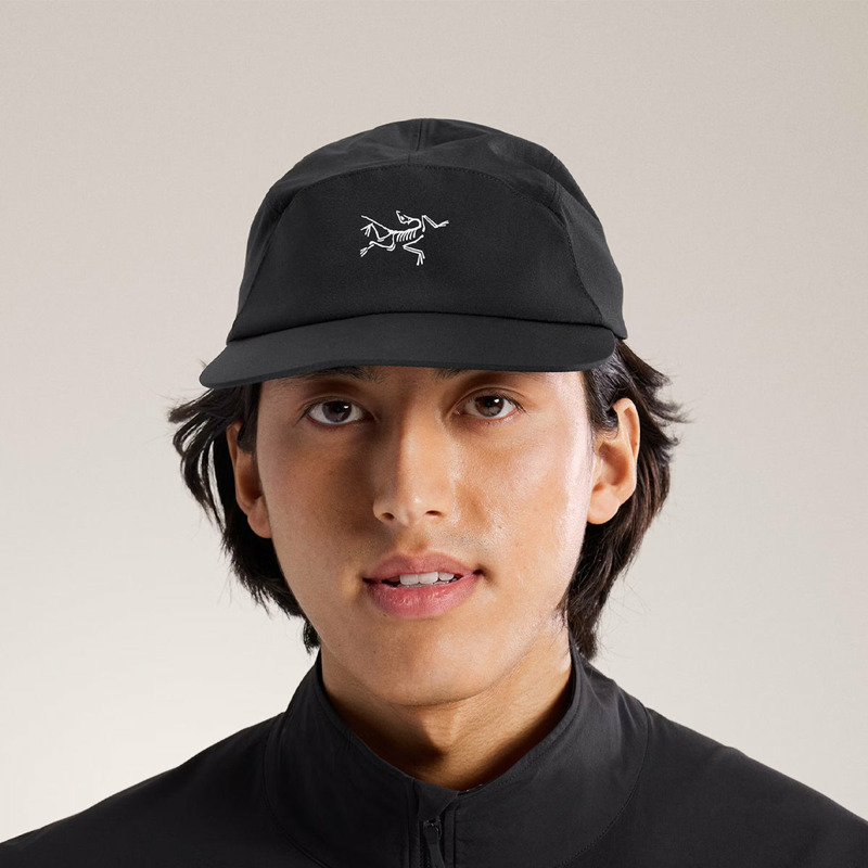 Arcteryx 始祖鳥 Gamma 快乾登山帽 黑/絹絲白 5 Panel Cap 五片式拼接帽 X000009484
