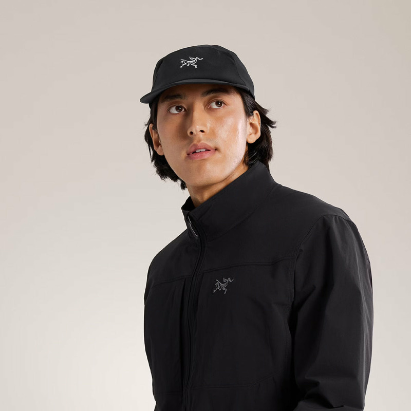 Arcteryx 始祖鳥 Gamma 快乾登山帽 黑/絹絲白 5 Panel Cap 五片式拼接帽 X000009484