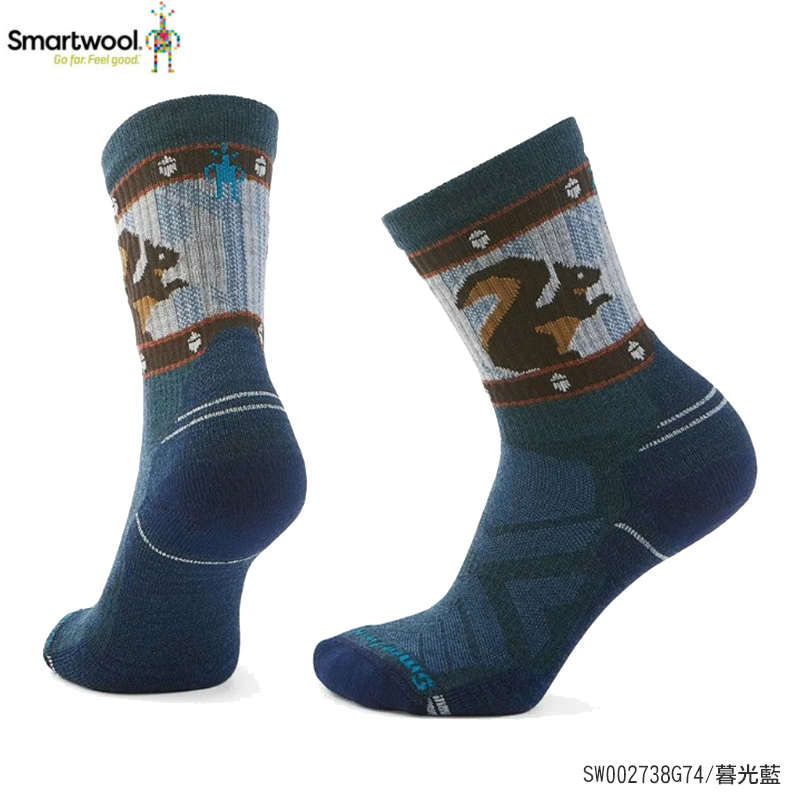 SmartWool 美國 女機能戶外全輕量減震中長襪-松鼠 淺霧紫 暮光藍 SW002738