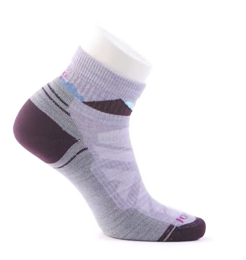 SmartWool 美國 女機能戶外全輕量減震低筒襪-峽谷印花 淺霧紫 SW002177H76
