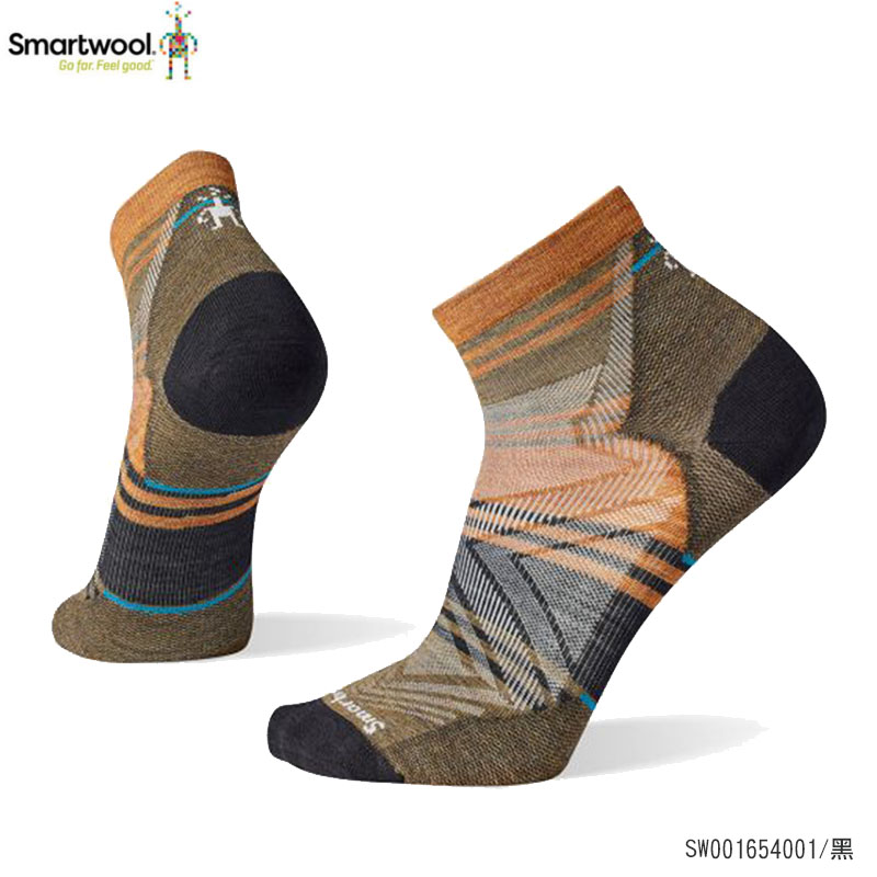 SmartWool 美國 中性款機能跑步超輕減震印花低筒襪 黑 跑步襪 運動襪 SW001654001