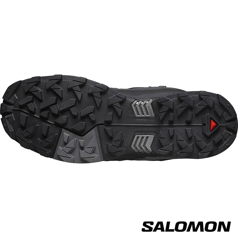 SALOMON X ULTRA 5 Goretex 男寬楦中筒登山鞋 黑/瀝灰/堡岩灰 L47755400 防水戶外鞋