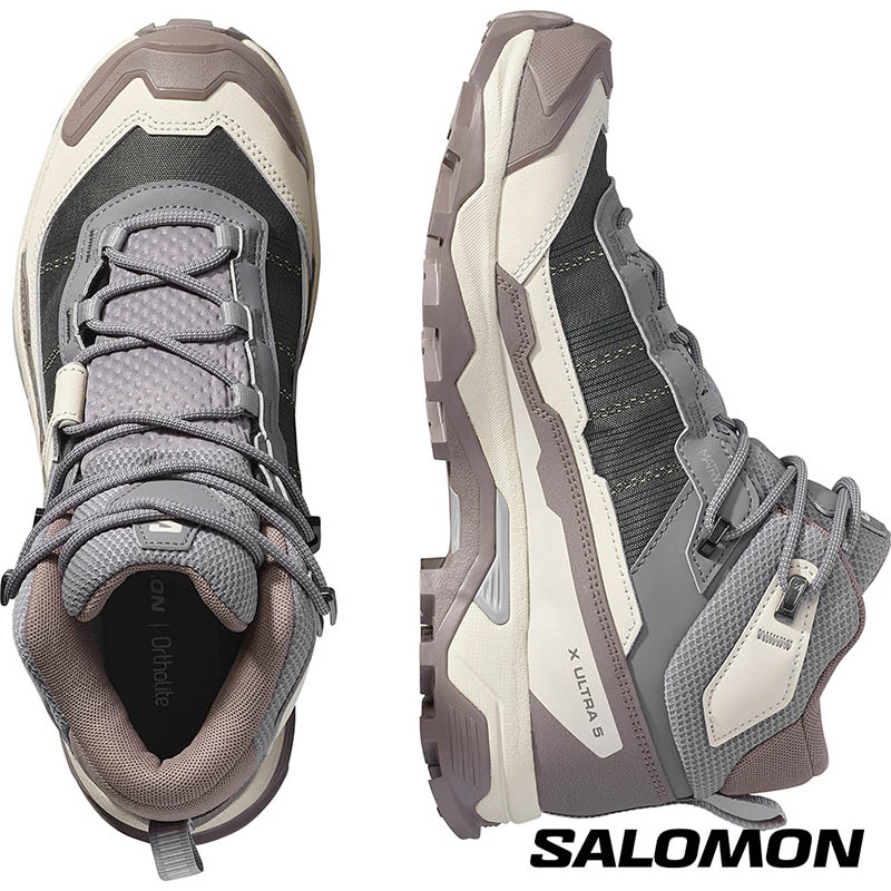 SALOMON X ULTRA 5 Goretex 女中筒登山鞋 劍灰/鋼鐵灰/海鷗灰 L47854900 戶外防水鞋