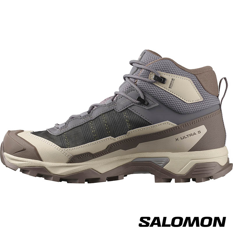 SALOMON X ULTRA 5 Goretex 女中筒登山鞋 劍灰/鋼鐵灰/海鷗灰 L47854900 戶外防水鞋