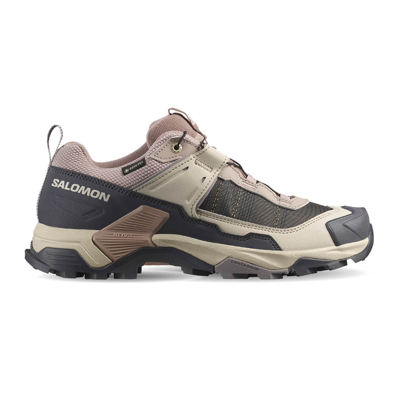 SALOMON X ULTRA 5 Goretex 女低筒登山鞋 燕麥/黑灰/海鷗灰 L47854700 戶外防水鞋