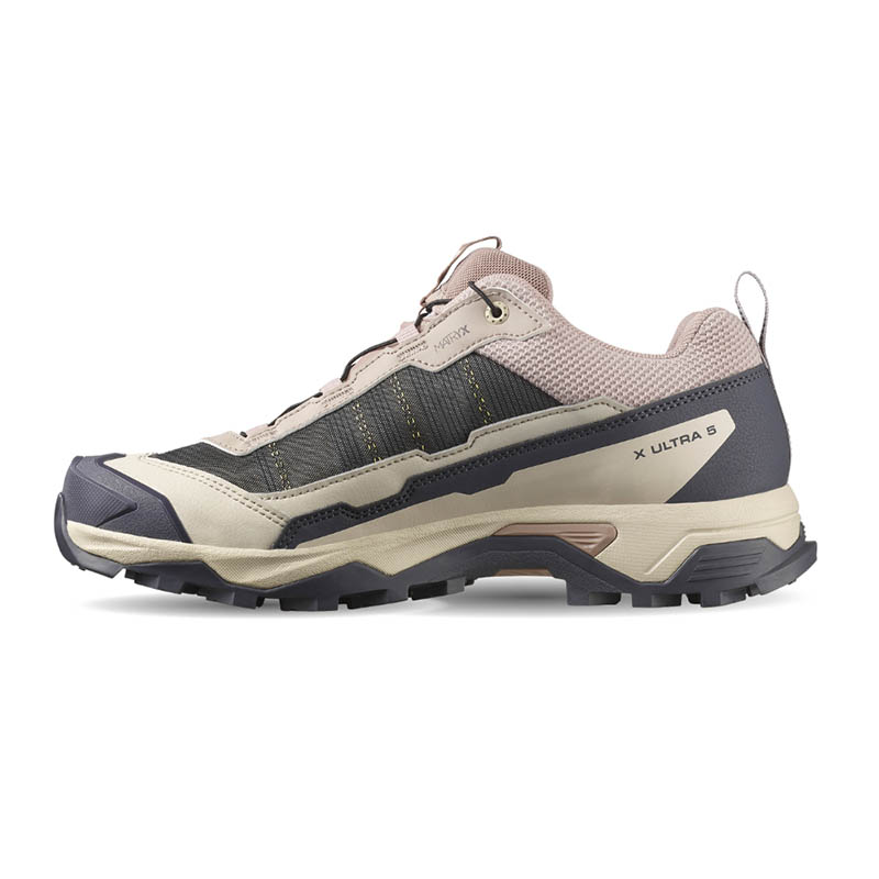 SALOMON X ULTRA 5 Goretex 女低筒登山鞋 燕麥/黑灰/海鷗灰 L47854700 戶外防水鞋