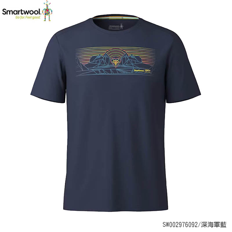 SmartWool 美國 男 塗鴉短Tee/山脈日出 深海軍藍  SW002976092