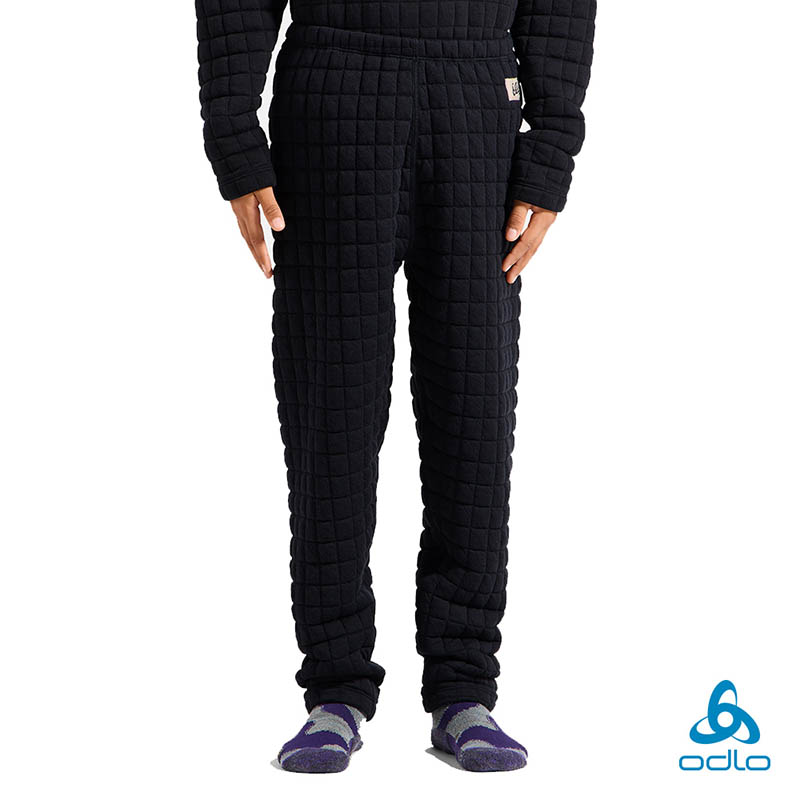 ODLO 瑞士 童 菱格紋保暖長褲 黑 鬆餅格 華夫格 兒童保暖長褲 159589