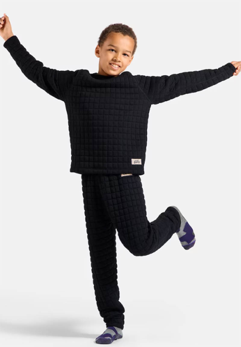 ODLO 瑞士 童 菱格紋保暖長褲 黑 鬆餅格 華夫格 兒童保暖長褲 159589