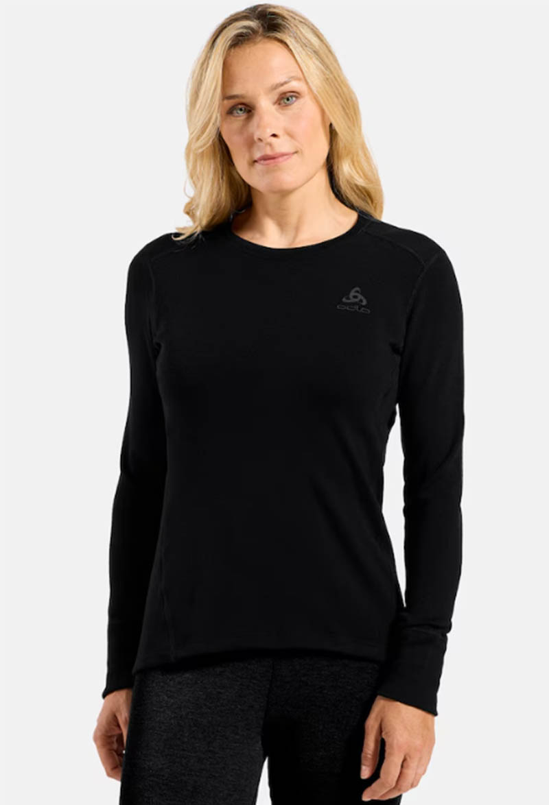 ODLO 瑞士 女 MERINO 260羊毛圓領上衣 黑 保暖型 圓領 長袖上衣 羊毛衣 登山底層衣 112041