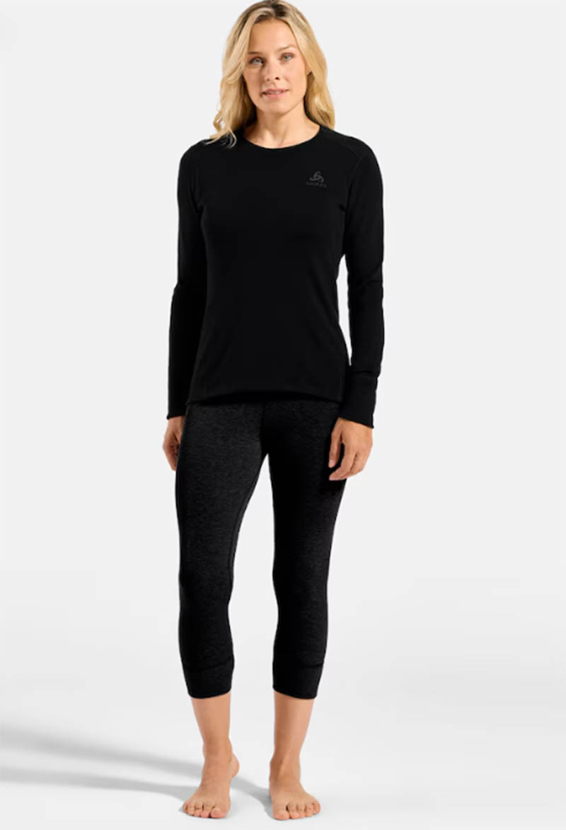 ODLO 瑞士 女 MERINO 260羊毛圓領上衣 黑 保暖型 圓領 長袖上衣 羊毛衣 登山底層衣 112041