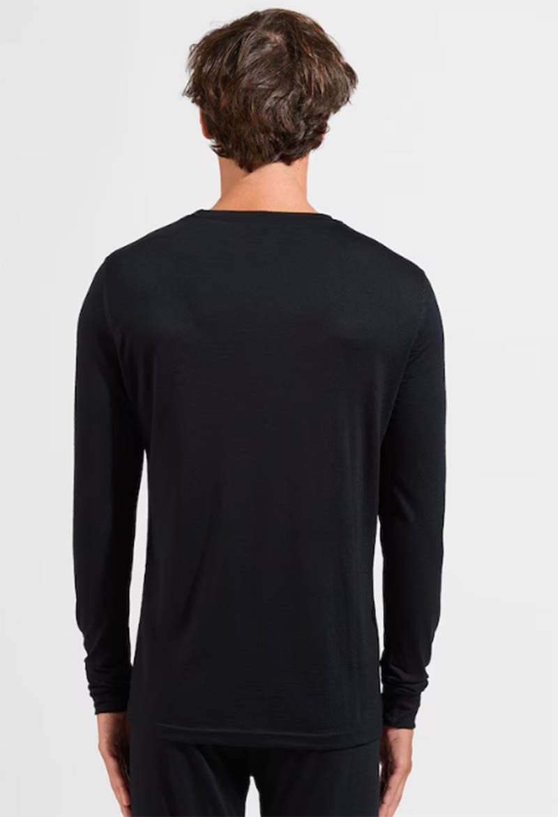 ODLO 瑞士 男 MERINO 200羊毛圓領上衣 黑 圓領 保暖長袖上衣 羊毛衣 登山底層衣 111602