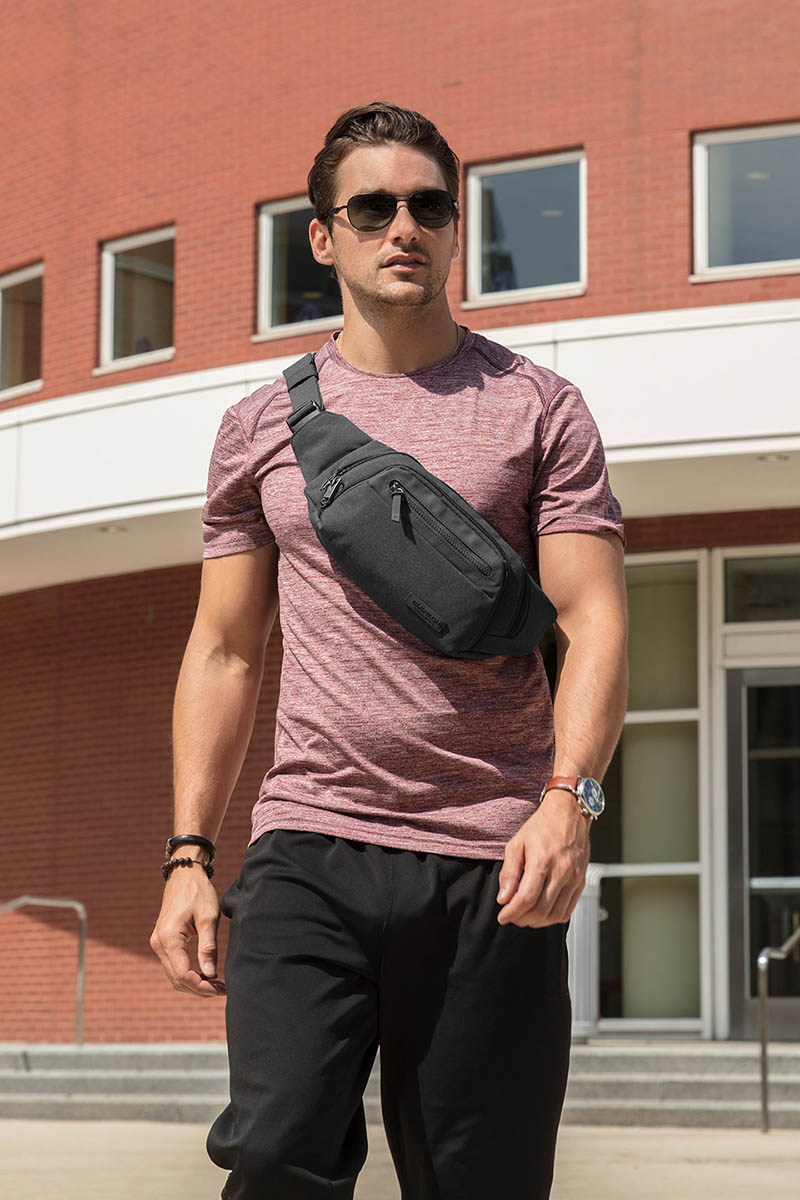 TRAVELON 美國 METRO 腰包 黑 TL-43418 防盜腰包 旅遊防盜包 單肩 斜背包