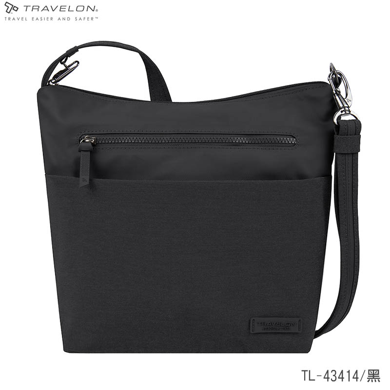 TRAVELON 美國 METRO 商務休旅斜背包 黑 深藍 TL-43414