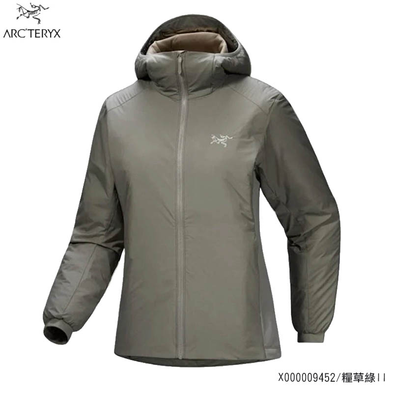 Arcteryx 始祖鳥 女款 Atom 化纖連帽外套 糧草綠II 絹絲白 戶外保暖外套 X000009452