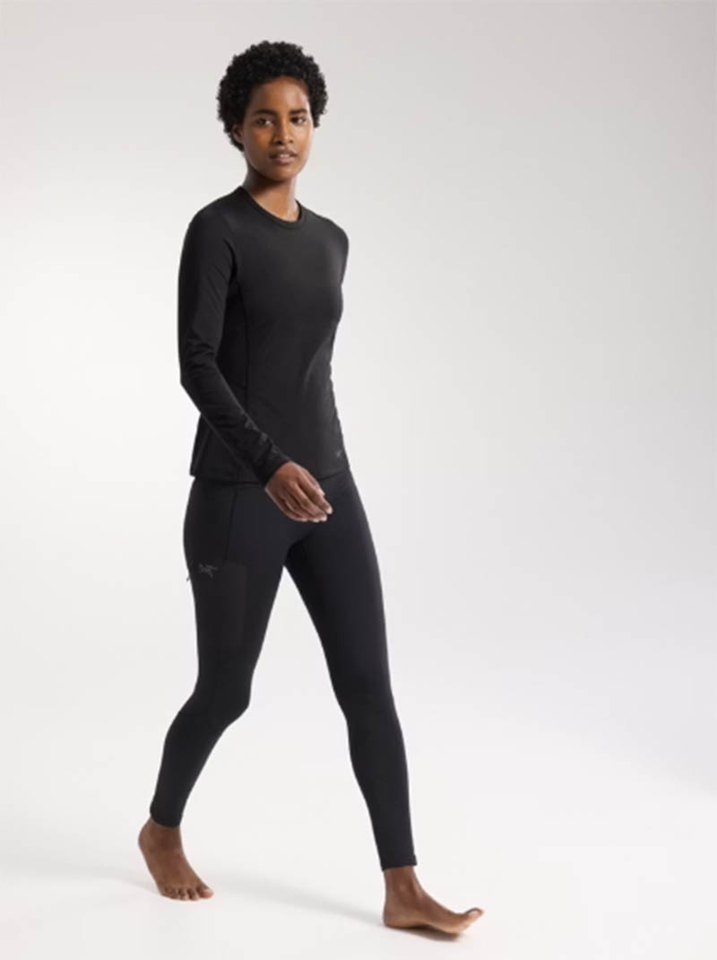 Arcteryx 始祖鳥 女 Rho 刷毛內層圓領衫 X000008472 黑 圓領長袖上衣 戶外保暖上衣