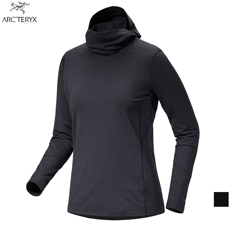ARC'TERYX 始祖鳥 女 Rho 套頭衫 黑 X000007326 連帽長袖上衣 登山衣 保暖健行長袖