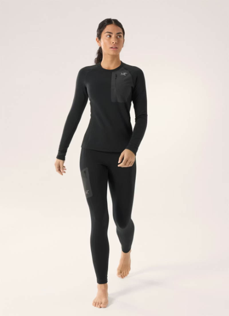 ARC'TERYX 始祖鳥 女 Kyanite 刷毛圓領衫 黑 X000009048 刷毛底層衣 保暖登山衣