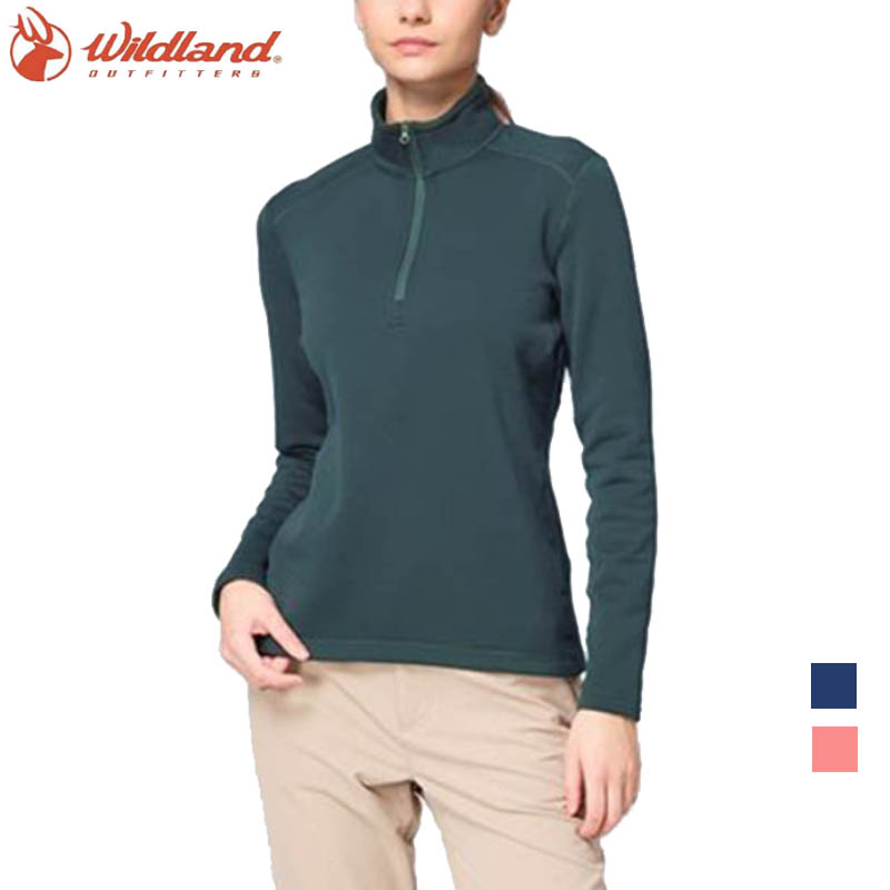 Wildland 荒野 女Polartec PSP彈性半開襟極暖衣 兩色 P2627 登山衣 長袖保暖上衣