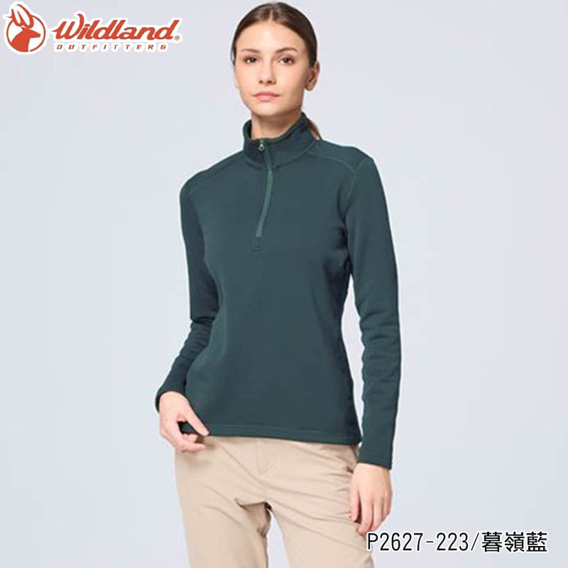 Wildland 荒野 女Polartec PSP彈性半開襟極暖衣 兩色 P2627 登山衣 長袖保暖上衣