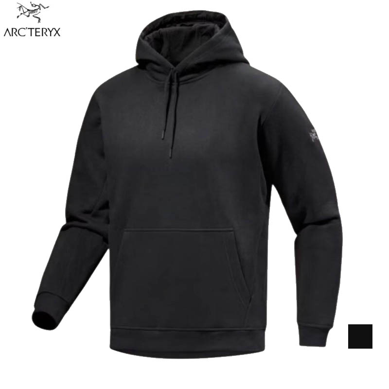 Arcteryx 始祖鳥 男 Emblem 刷毛套頭衫 黑 X000009788 帽T 連帽上衣 長袖棉T