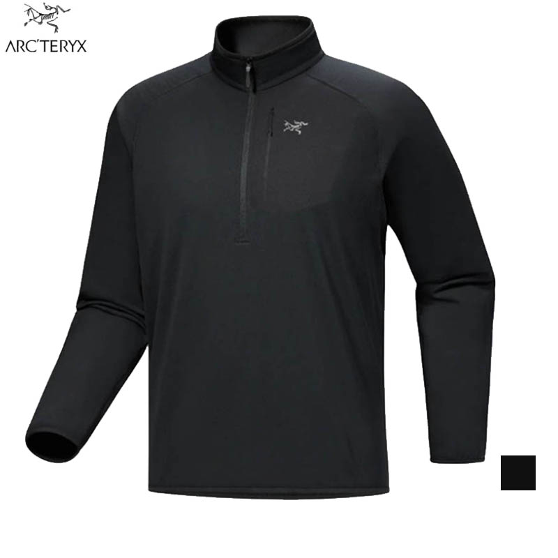 Arcteryx 始祖鳥 男 Delta 1/2刷毛套頭衫 黑 X000010550 拉鍊上衣 半開襟長袖上衣