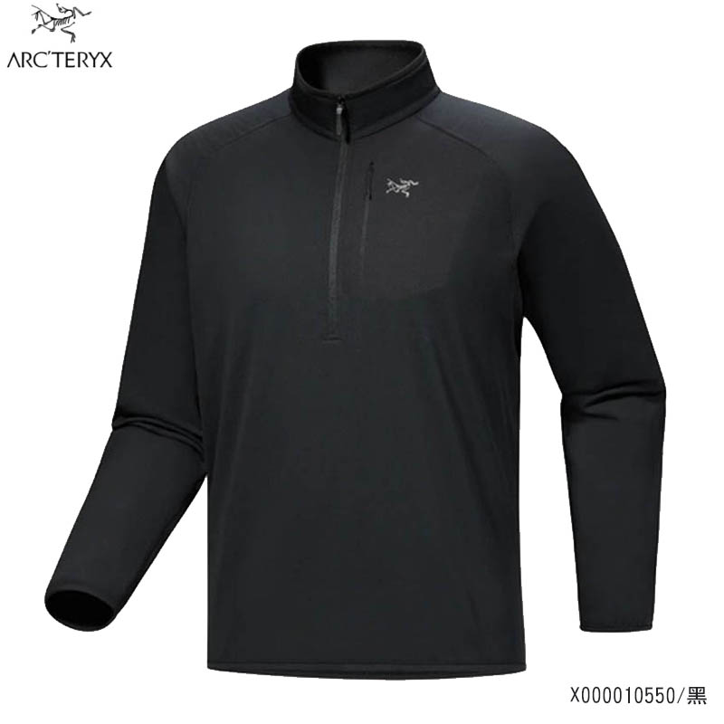 Arcteryx 始祖鳥 男 Delta 1/2刷毛套頭衫 黑 X000010550 拉鍊上衣 半開襟長袖上衣