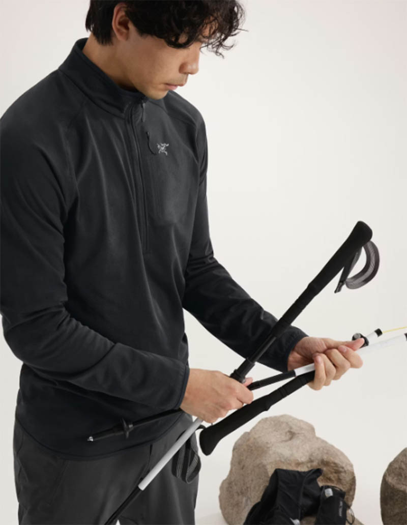 Arcteryx 始祖鳥 男 Delta 1/2刷毛套頭衫 黑 X000010550 拉鍊上衣 半開襟長袖上衣