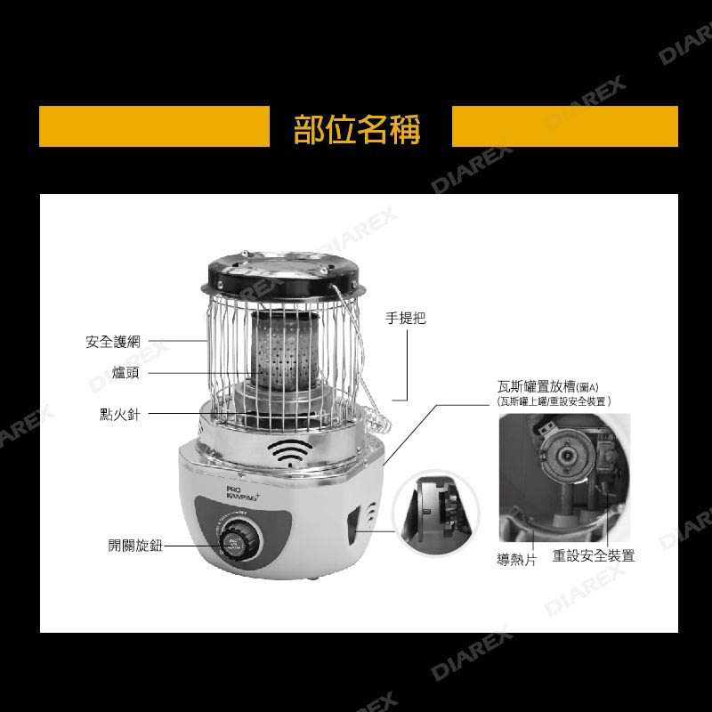 PRO KAMPING 領航家 360度瓦斯暖爐 PKH360 暖爐 露營暖爐 戶外瓦斯暖爐 露營暖爐 全方位加溫