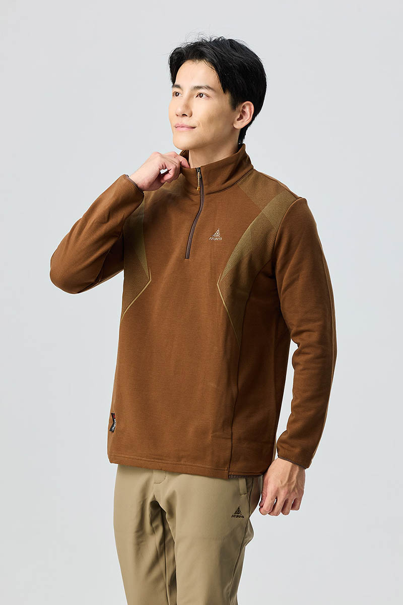 ATUNAS 歐都納 男款POLARTEC THERMAL Pro 保暖拉鍊衫 A1PS2522M 中層衣 刷毛保暖