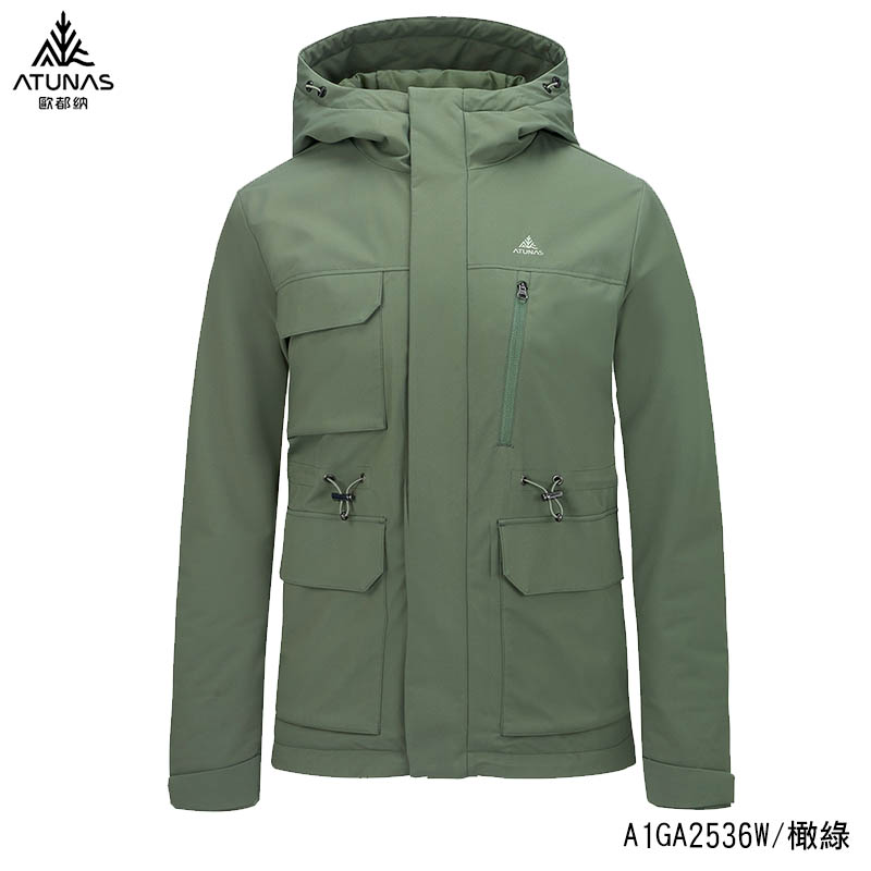 ATUNAS 歐都納 女款防水透濕石墨烯科技纖維單件式外套 橄綠 A1GA2536W 保暖外套 通勤外套 風衣外套
