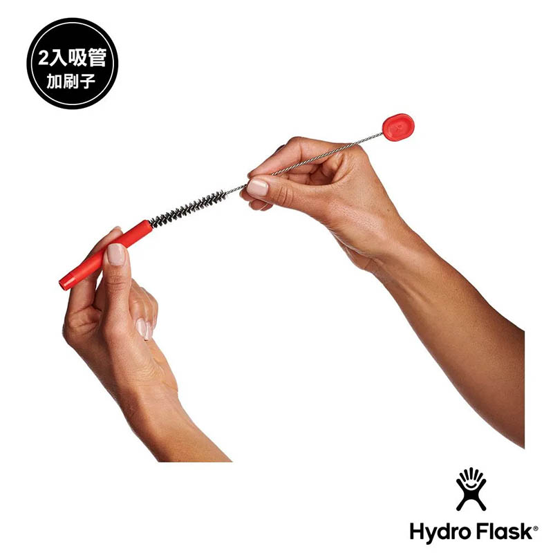 Hydro Flask 美國 不銹鋼 吸管組 棗紅色 HFRES612