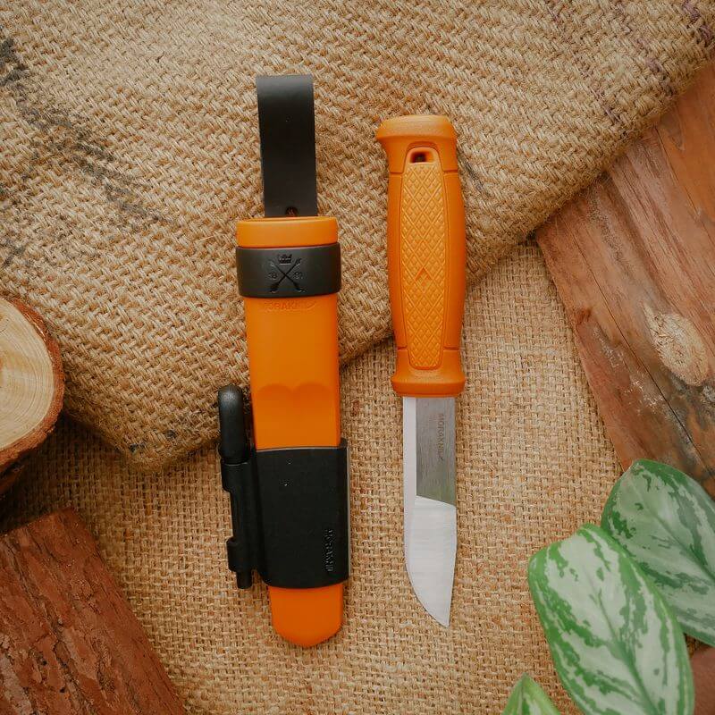 MORAKNIV 瑞典 Kansbol 不鏽鋼直刀(含求生配件) 焰橘 13913 野外求生 生火 登山野營