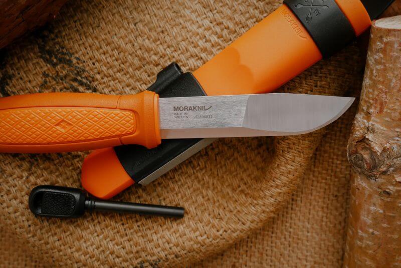 MORAKNIV 瑞典 Kansbol 不鏽鋼直刀(含求生配件) 焰橘 13913 野外求生 生火 登山野營