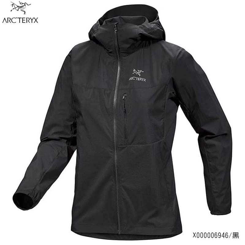 ARC'TERYX 始祖鳥 女 Squamish 連帽風衣外套 黑 空氣灰 X000006946 登山夾克