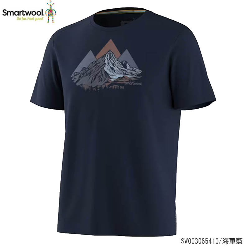 SmartWool 美國 男 塗鴉短Tee/攀上頂峰 黑 海軍藍 短袖上衣 T-shirt SW003065