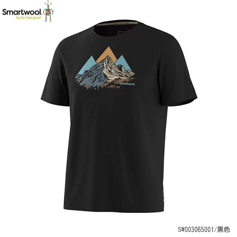 SmartWool 美國 男 塗鴉短Tee/攀上頂峰 黑 海軍藍 短袖上衣 T-shirt SW003065
