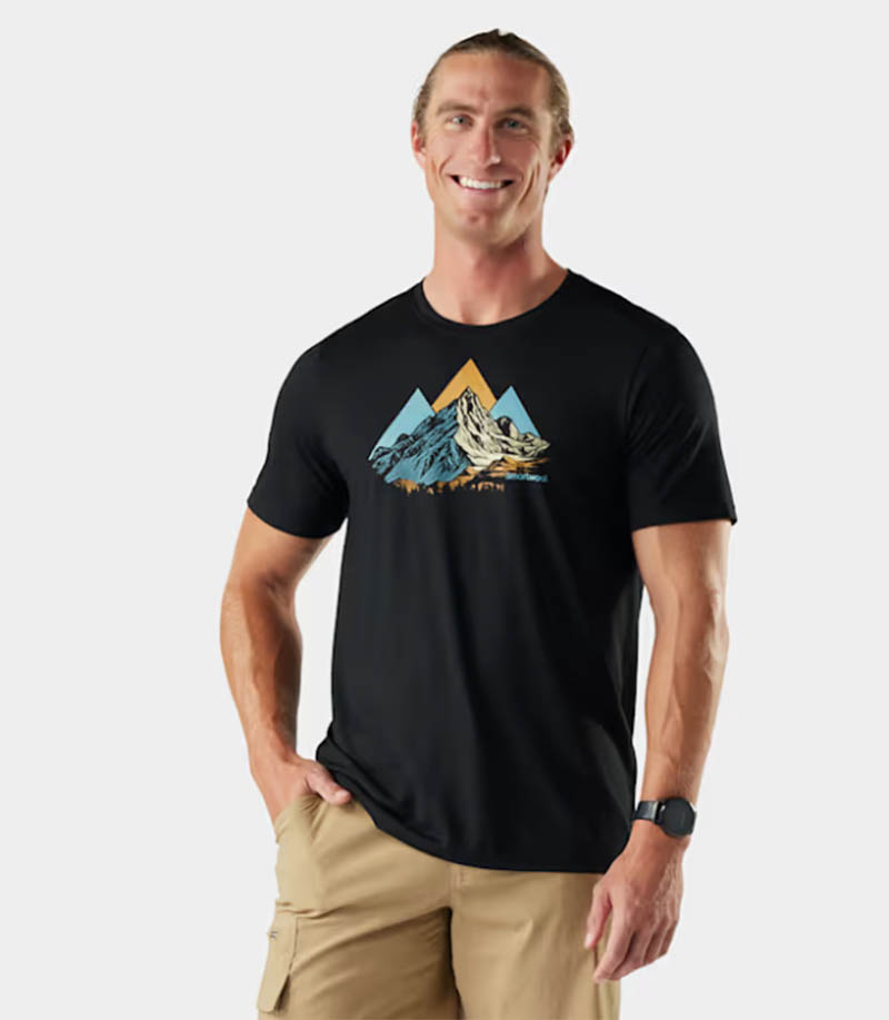 SmartWool 美國 男 塗鴉短Tee/攀上頂峰 黑 海軍藍 短袖上衣 T-shirt SW003065